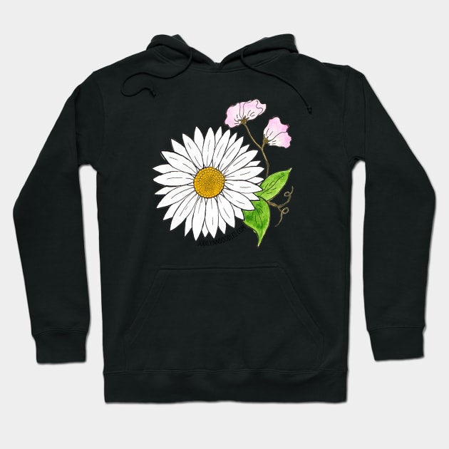 April Birth Flower - Daisy and sweet peas Hoodie by JodiLynnDoodles
